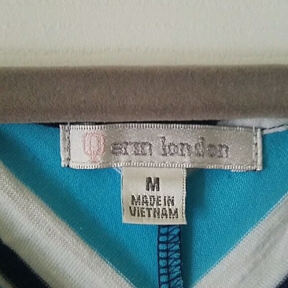 Erin London striped 3/4th length sleeve top. Sz. M - Picture 2 of 3